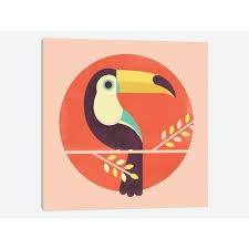 East Urban Home Toucan Graphic Art On Wrapped Canvas Wayfair In 2020 Toucan Art Bird Illustration Toucan Illustration