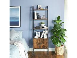 En conforama somos especialistas en sofás, colchones, salones, dormitorios, cocinas, televisiones, electrodomésticos y decoración. Vasagle Etagere Echelle Bibliotheque Etagere De Rangement Avec Placard 4 Niveaux Cadre En Fer Stable Salon Chambre Bureau 56 X 34 X 173 Cm Style Industriel Marron Rustique Lls47bx 4 Niveaux Cadre