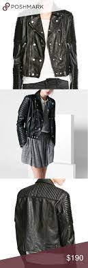 Mango Mng Double Breasted Leather Biker Jacket Leather Biker Jacket Jackets Biker Jacket