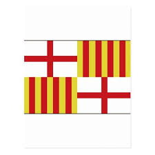 The former flag of barcelona was never officially adopted by the city council. Barcelona Spain Flag Postcard Zazzle Com Spain Flag Barcelona Spain Postcard