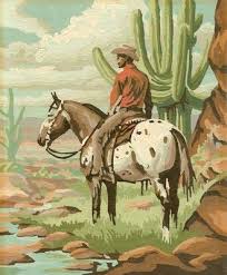 2 Cowboy Paint By Number Western Pictures Vintage 8 X 10 Western Art Horse Painting Western Paintings