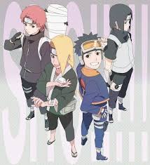 Credit To Artist Koko And Obito The Artstyle Is So Wholesome They Were All So Cute When They Were Smol In 2020 Naruto Shippuden Anime Akatsuki Naruto