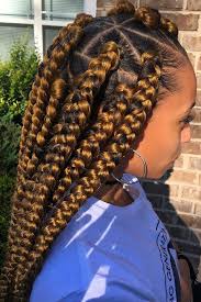Big Box Braids Hairstyles For Black Women 25 Beautiful Black Women Show Us How To Slay In Jumbo Braids Hair Styles Ghana Braids Hairstyles Braided Hairstyles