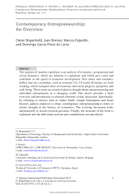 Pdf Contemporary Entrepreneurship An Overview