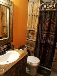 Rustic bathroom decor ideas are among the first you'll try when you decide to get your hands dirty, so to speak. Harley Davidson Rustic Bathroom With Tin Shower Tin Shower Rustic Bathroom Harley Davidson Decor