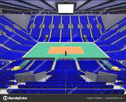 Beautiful Modern Volleyball Arena With Blue Seats And Vip Boxes For Fifteen Thousand Fans Stock Photo By C Danilo Vuletic 152322524