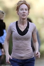 She may have looked serious in her yearbook shot, but there would be no keeping a class clown down. Kathy Griffin 49 Bravely Goes Make Up Free Well She Is Going For A Run Daily Mail Online
