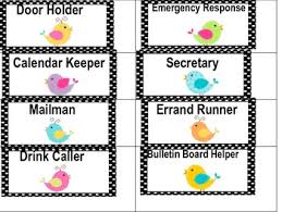 Plain Birds Of A Feather Job Chart Cards