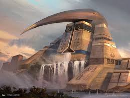 Magic The Gathering Lay Eyes On What Once Were The Great Monuments Of Egypt Concept Art Fantasy City Fantasy Landscape