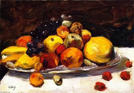 Lesser Ury Nature Morte Avec Fruits Sur Une Blancs Liste Nature Morte Art Peinture
