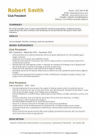 When it comes to crafting your resume for internal professional advancement opportunities, be sure to avoid exaggerating your achievements or taking more credit than you can honestly claim for team accomplishments. Club President Resume Samples Qwikresume