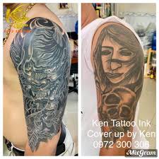 Hình xăm tattoo rất đa dạng và phong phú. Cover Hinh XÄƒm Máº·t Quá»· Hoa Cuc Ä'áº¹p Ken Bien Hoa Tattoo Bien Hoa Tattoo