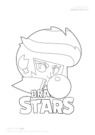 It has an outer, heavy outline and can be used as a coloring page. How To Draw Bibi Super Easy Brawl Stars Drawing Tutorial With Coloring Page Draw It Cute Brawl Brawlstar Cizimler Arkaplan Tasarimlari Disney Cizimleri
