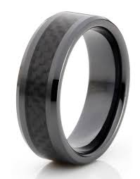 Black Carbon Rings For Men Carbon Fiber Wedding Ring Yellow Gold Engagement Rings