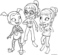 Coloriage Vampirina Soiree Pyjama Entre Filles Jecolorie Com