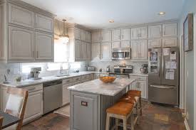 gray painted kitchen cabinets