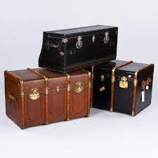 Antique French Automobile Leather Trunk Circa 1900s Leather Trunk Leather French Antiques