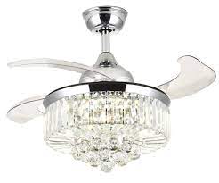 Tools needed | installing the remote | installing the remote control cradle. Amazon Com 7pm Modern Crystal Ceiling Fan With Light Retractable Blades Chandelier Fan With Reverse Chrome Remote Control Fandelier Lighting Fixture For Dining Room Bedroom 36 Inch Kitchen Dining