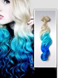 Large selection of synthetic & human hair extensions. Clip In Remy Human Hair Extensions Blonde And Teal Blue Etsy