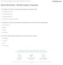 Cross out the box containing. Quiz Worksheet Matilda Chapter 5 Synopsis Study Com
