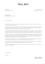 Online Teacher Cover Letter Sample | Kickresume