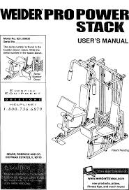 Weider 831159830 User Manual Pro Power Stack Manuals And