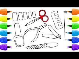 You can watch our lessons in a safe distract. How To Draw Set For Nail Polish Coloring Pages Manicure Tool For Girls Vidinterest Drawing Set Manicure Tools Drawings