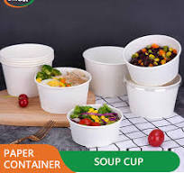 Paper Soup Containers with Lids, Disposable Kraft Paper Food Cups, Ice  Cream Cups, Paper food Storage with Lids, Microwavable and Freezer Safe