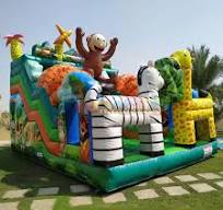 Commercial Kids Chateau Gonflable Bouncing House Commercial Combo Jungle  Bounce Safari Slide Inflatable