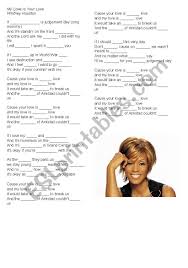 My love is your love is the fourth studio album by american singer whitney houston, released worldwide on november 17, 1998. English Worksheets Whitney Houston My Love Is Your Love