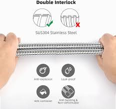 Hibbent Mangueira de chuveiro extra longa 302 cm (3 m) mangueira de  chuveiro de mão para banheiro peça de substituição de extensão de 3 metros  com acessórios de latão feito de aço inoxidável