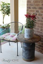 Wooden Spool And Milk Can Table Milk Can Decor Milk Can Table Painted Milk Cans