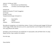 Cuti bersalin dan atau cuti keguguran c. Beragam Contoh Surat Cuti Yang Perlu Dipahami Pengelola Hr