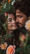 Free Romantic Floral Embrace Photo