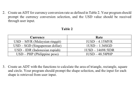 Maybe you would like to learn more about one of these? 2 Create An Adt For Currency Conversion Rate As Chegg Com