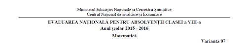 Potrivit calendarului aprobat de ministerul educației, afişarea rezultatelor se va face pe 1 iulie, până la. Evaluarea Nationala 2016 Matematica Subiecte Barem De Corectare Edu In Format Pdf Jitaruionelblog Pregatire Bac Si Evaluarea Nationala 2021 La Matematica Si Alte Materii Materiale Lectii Formule Exercitii Rezolvate Matematica Gimnaziu Si