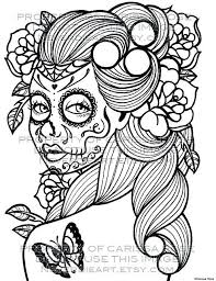 Image Result For Skull Outline Skull Coloring Pages Coloring Pages Sugar Skull Girl