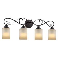 Selecting the best vanity lighting can instantly upgrade your bathroom. Kira Home Villa 31 Traditional 4 Light Vanity Bathroom Light Amber Frosted Glass Shades Oil Rubbed Bronze Finish Walmart Com Walmart Com