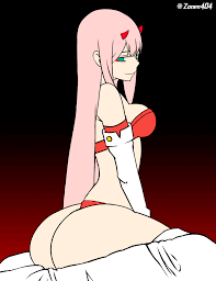 zonen404, zero two (darling in the franxx), darling in the franxx,  animated, animated gif, highres, 1girl, arched back, ass, ass focus, ass  shake, bare shoulders, blue eyes, boots, bouncing ass, bouncing breasts,