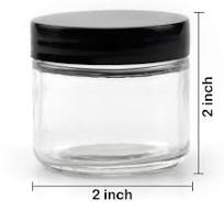 Bekith 15 pack 2oz Round Jar Straight Sided Clear Glass Jars, Airtight  Glass Jar with Black Plastic Smooth Lids