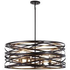 Minka Lavery Vortic Flow 8 Light Dark Bronze With Mosaic Gold Interior Pendant 4677 111 The Home Depot Minka Lavery Drum Chandelier Geometric Chandelier