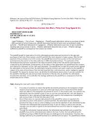 This document and the information contained herein is provided. Mulpha Kluang Maritime Carriers Sdn Bhd V P 1 Duty Of Care Negligence