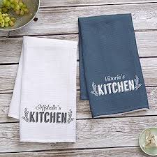 These country style kitchen towels are sure to fill your kitchen with warm memories. Her Kitchen Personalized Waffle Weave Kitchen Towel