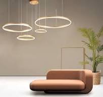 LED Pendant Light Modern Chandelier Acrylic Ring Lighting Fixture Hanging  Lamp