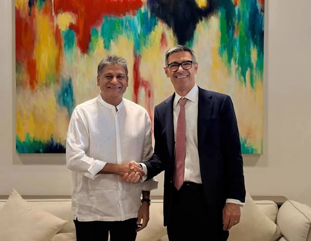 Sarvajana Balaya Leader Dilith Jayaweera Meets IMF Mission Chief Evan Papageorgiou