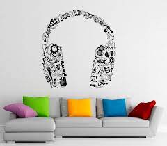music headphones wall decal vinyl stickers music notes home etsy in 2021 music room decor vinyl wall decals wall decals