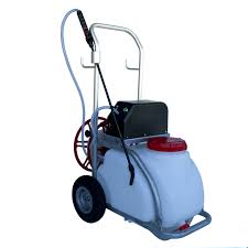 The pressure sprayer features an automatic safety relief valve that allows users to control the pressure of water and reduces user fatigue when handling the device. 30l Electric Weed Pest Control Sprayer With Tank 12v Battery Spray Pump Trolley Ebay