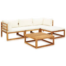 Auflagen für gartenstühle dänisches bettenlager; Vidaxl 5 Tlg Garten Lounge Set Mit Auflagen Massivholz Akazie Gitoparts