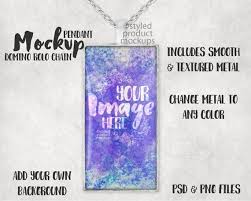 Domino Pendant With Glass Cabochon Mockup Add Your Own Image And Background Domino Pendant Cabochon Glass