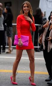 Red Dress With Hot Pink Handbag And Shoes Stunning Color Mix Fashion My Style Style